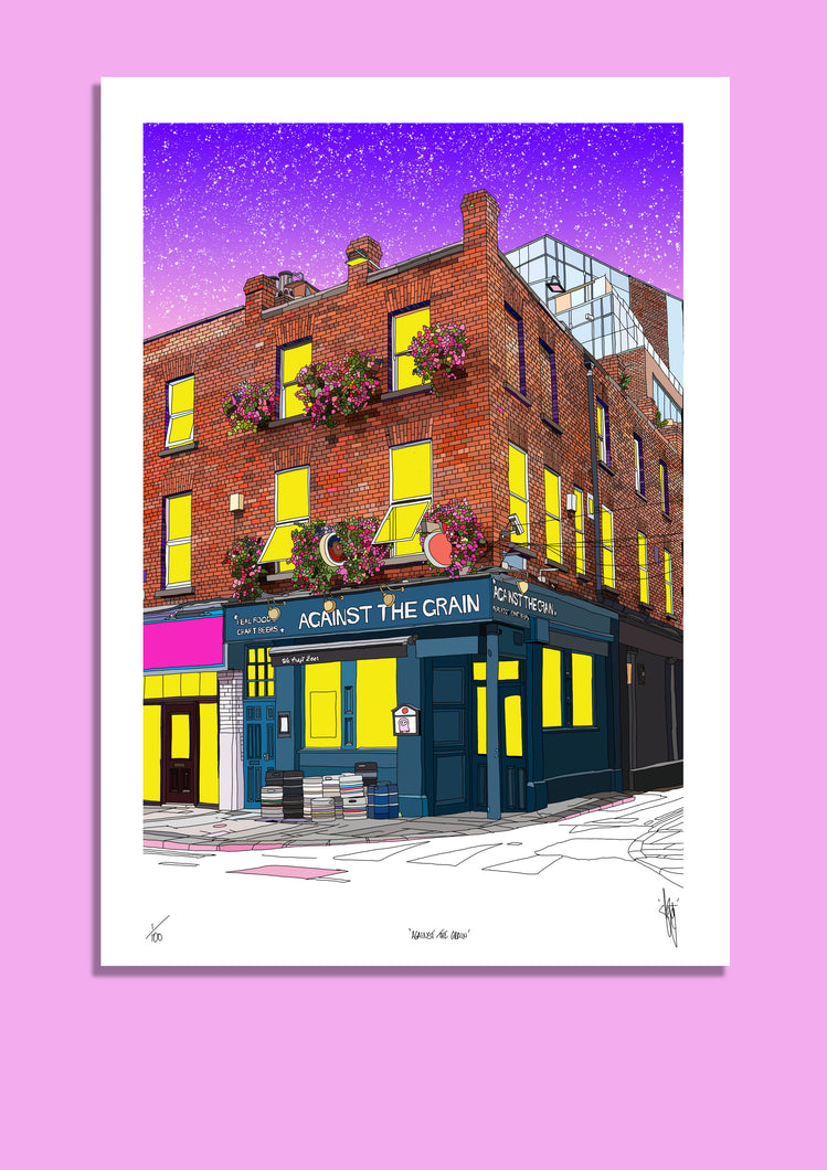 Dublin Pub illustration , Against the Grain , By Artist Sketchy Inc