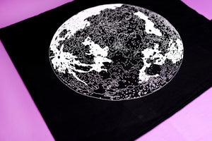 Sketchy Moon Screen Printed Tote Bag